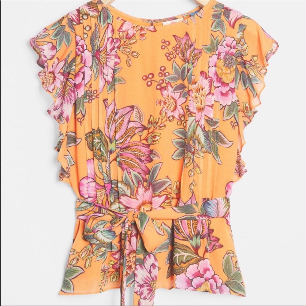 NEW Farm Rio Adonia Pintucked blouse